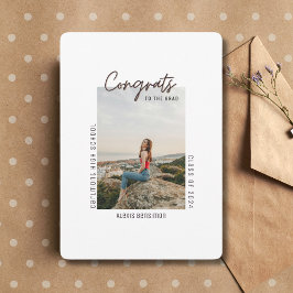 Minimalistische eenfoto-afstudeeraankondiging kaart