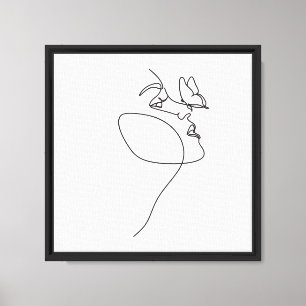 Minimalistische Eénlijn Gezichts Kunst Moderne A Canvas Afdruk