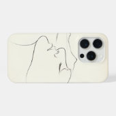 Minimalistische Eénlijn Kunst Abstract iPhone Hoesje (Achterkant horizontaal)