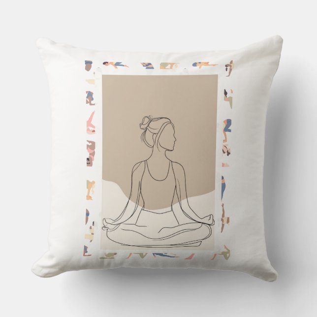 Minimalistische Eénlijn Vrouw Portret Kussen (Voorkant)