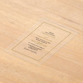 Minimalistische Eenvoudig Goud Duidelijke Transpar Acryl Uitnodigingen (Laagn)