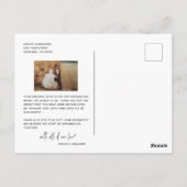 Minimalistische Eenvoudig Script Hart Wedding Dank Briefkaart (Achterkant)