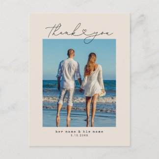 Minimalistische Eenvoudig Script Hart Wedding Type Briefkaart