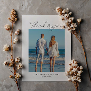 Minimalistische Eenvoudig Script Hart Wedding Type Briefkaart