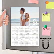 Minimalistische Eenvoudige 2026 Kalender Foto Magn