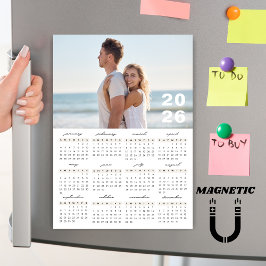 Minimalistische Eenvoudige 2026 Kalender Foto Magn