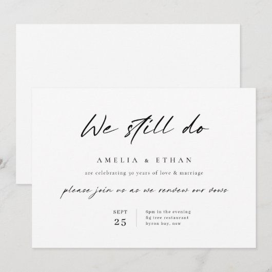 Minimalistische eenvoudige 30ste trouwdag kaart (Voorkant / Achterkant)