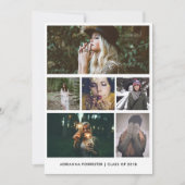 Minimalistische eenvoudige Afstuderen zes foto's Kaart (Voorkant)