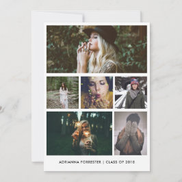 Minimalistische eenvoudige Afstuderen zes foto's Kaart