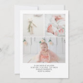 Minimalistische eenvoudige baby geboortekaartje aankondiging (Achterkant)