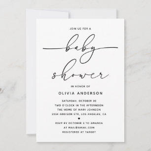 Minimalistische Eenvoudige Baby Shower. Modern Sch Kaart
