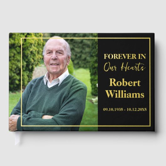 Minimalistische Eenvoudige Begrafenis Keepsake Mer Gastenboek (Voorkant)