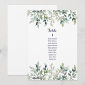 Minimalistische Eenvoudige blad bruiloft zitkaart Kaart (Voorkant / Achterkant)