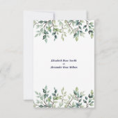 Minimalistische Eenvoudige  bladeren bruiloft Bedankkaart (Achterkant)