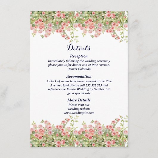 Minimalistische Eenvoudige bladeren bruiloft Informatiekaartje (Voorkant)