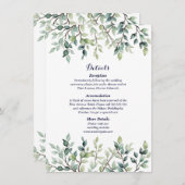 Minimalistische Eenvoudige bladeren bruiloft Informatiekaartje (Voorkant / Achterkant)