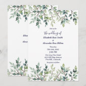Minimalistische Eenvoudige  bladeren bruiloft Kaart (Voorkant / Achterkant)