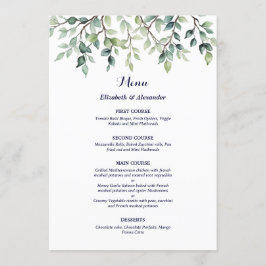 Minimalistische Eenvoudige  bladeren bruiloft Menu