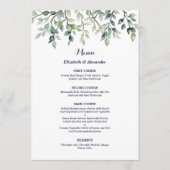 Minimalistische Eenvoudige  bladeren bruiloft Menu (Voorkant)