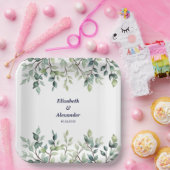 Minimalistische Eenvoudige  bladeren bruiloft Papieren Bordje (Feest)