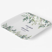 Minimalistische Eenvoudige  bladeren bruiloft Papieren Bordje (Gebogen)