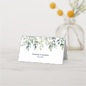 Minimalistische Eenvoudige  bladeren bruiloft Plaatskaartje (Achterkant)