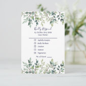 Minimalistische Eenvoudige  bladeren bruiloft RSVP Kaartje (Staand voorkant)