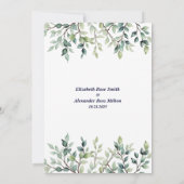 Minimalistische Eenvoudige bladeren bruiloft Save The Date (Achterkant)