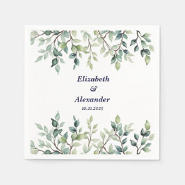 Minimalistische Eenvoudige  bladeren bruiloft Servet