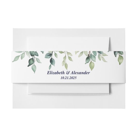 Minimalistische Eenvoudige bladeren bruiloft Uitnodigingen Wikkel (Voorkant Voorbeeld)