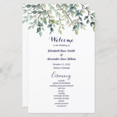 Minimalistische Eenvoudige  Bladeren Trouwprogramm (Voorkant / Achterkant)