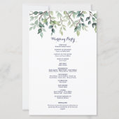 Minimalistische Eenvoudige  Bladeren Trouwprogramm (Achterkant)