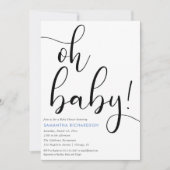 Minimalistische eenvoudige blauw-witte zwarte jong kaart (Voorkant)