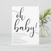 Minimalistische eenvoudige blauw-witte zwarte jong kaart (Staand voorkant)