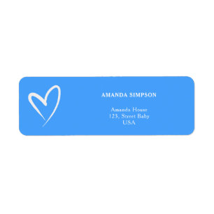 Minimalistische Eenvoudige Blauwe Baby Shower Etiket