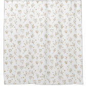 Minimalistische eenvoudige bloemlijnkunst douchegordijn (Voorkant)