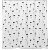 Minimalistische eenvoudige bloemlijnkunst douchegordijn (Voorkant)