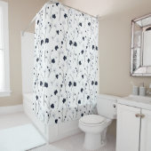 Minimalistische eenvoudige bloemlijnkunst douchegordijn (In situ)