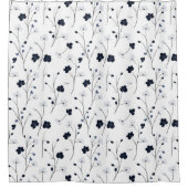 Minimalistische eenvoudige bloemlijnkunst douchegordijn (Voorkant)