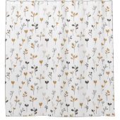 Minimalistische eenvoudige bloemlijnkunst douchegordijn (Voorkant)