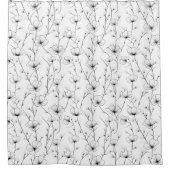 Minimalistische eenvoudige bloemlijnkunst douchegordijn (Voorkant)