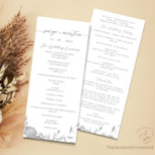 Minimalistische eenvoudige Boho Floral bruiloft pr Programmakaart