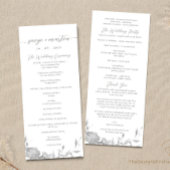 Minimalistische eenvoudige Boho Floral bruiloft pr Programmakaart