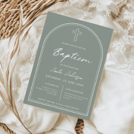 Minimalistische eenvoudige boogwijze doop kaart