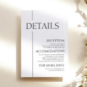 Minimalistische eenvoudige bruiloft details informatiekaartje