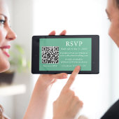 Minimalistische Eenvoudige bruiloft Mint Green QR Kaart