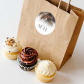 Minimalistische eenvoudige bruiloft Monogram Amper Ronde Sticker