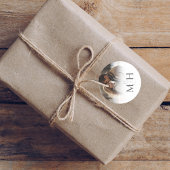 Minimalistische eenvoudige bruiloft Monogram Amper Ronde Sticker