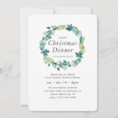 Minimalistische Eenvoudige Chic Krans Kerstdiner Kaart (Voorkant)