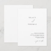 Minimalistische eenvoudige chique bruiloft uitnodi kaart (Voorkant / Achterkant)